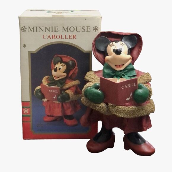 Kurt Adler Minnie Mouse Caroler 7” Figurine Fabric Mache Disney World W1520 - Picture 1 of 12